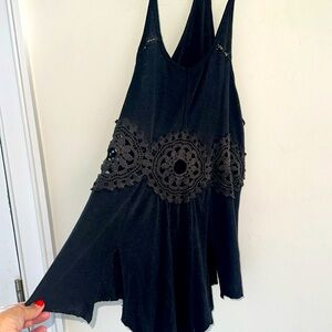 Free People cut out Crochet Detail slouchy Tank Top